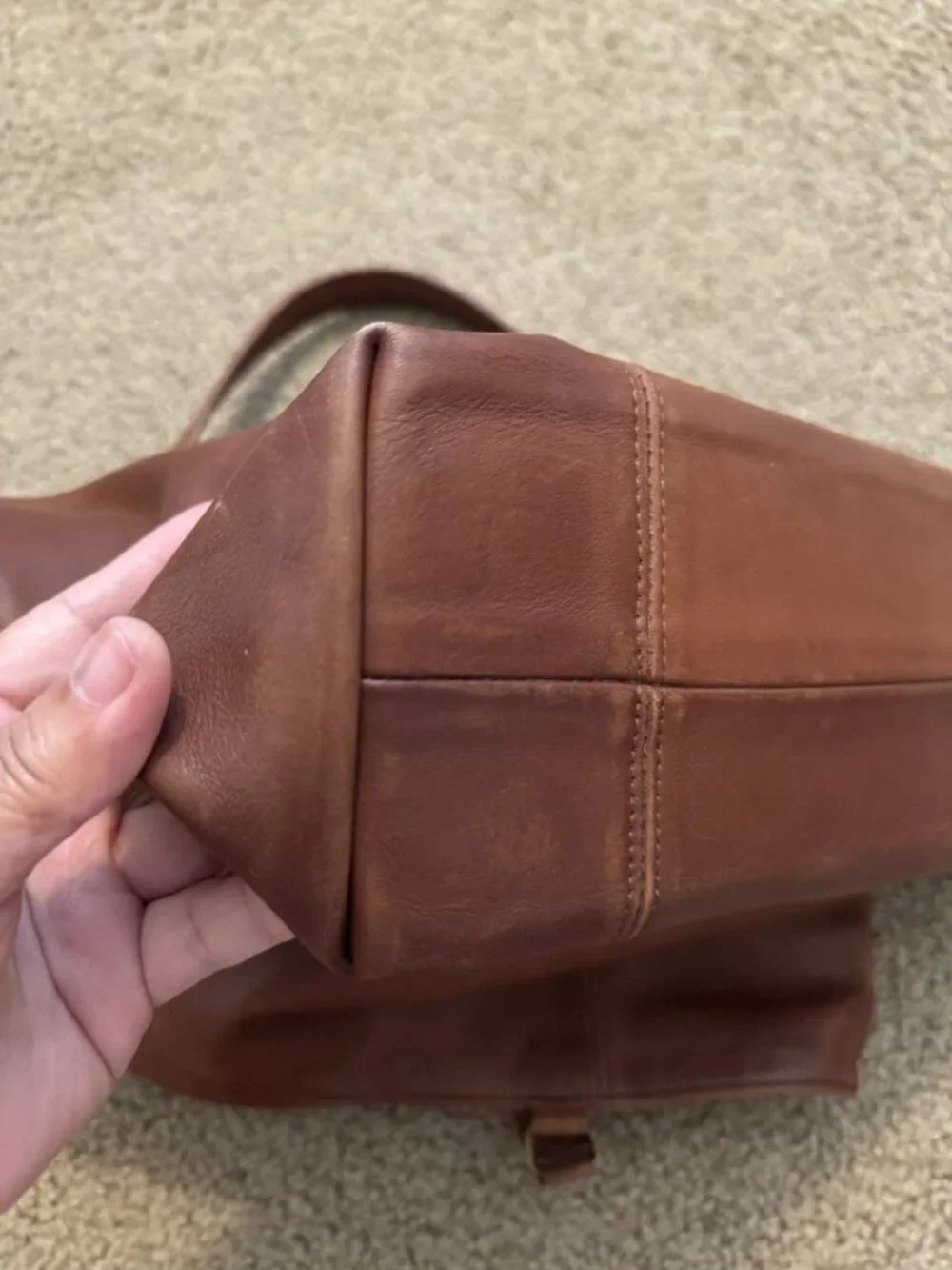 COACH VTG Late 80s Early 90s Brown Leather Tote XL Shopper Bag USA Made PROJECT